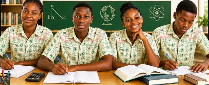 Élèves du collège en uniforme